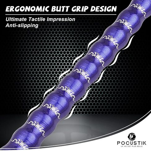 pocustik 58 "عصا تجمع جديلة 18/19/20/21 أوقية، القيقب الكندي العصي البلياردو مع تلميح 13mm، شريط المنزل مريح طاولة بلياردو العصي للرجال النساء - النبيذ الأسود الأزرق الأرجواني in Kuwait