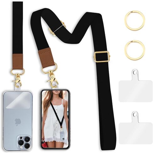 Phone Lanyard Crossbody Strap, Cat Bookshelf Cell Phone Lanyards for Around the Neck Wristlet Shoulder, Funny Skull Gothic Wrist Strap Adjustable Witchy iPhone Accessories Travel Essentials in Saudi Arabia