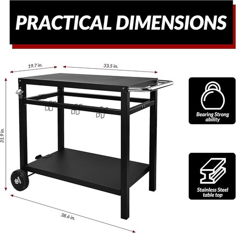 عربة خدمة قابلة للطي قابلة للطي من ELEVON، عربة خدمة قابلة للطي 3 طبقات، عربة دفع قابلة للطي، عربات أدوات قابلة للطي مع عجلات للمكاتب والمستودعات المنزلية، أسود in Kuwait