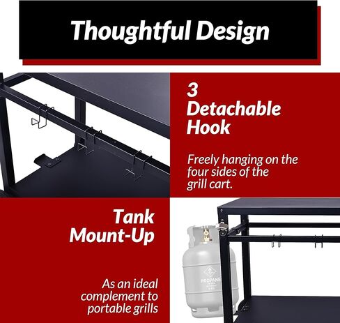 عربة خدمة قابلة للطي قابلة للطي من ELEVON، عربة خدمة قابلة للطي 3 طبقات، عربة دفع قابلة للطي، عربات أدوات قابلة للطي مع عجلات للمكاتب والمستودعات المنزلية، أسود in Kuwait