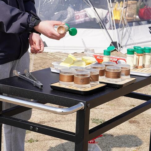 عربة خدمة قابلة للطي قابلة للطي من ELEVON، عربة خدمة قابلة للطي 3 طبقات، عربة دفع قابلة للطي، عربات أدوات قابلة للطي مع عجلات للمكاتب والمستودعات المنزلية، أسود in Kuwait