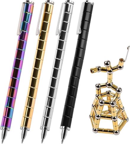 HMMIA Decompression Magnetic Metal Toy Pen,Fidget Pen, Multifunctional Deform-able Capacities Touch Screen Ballpoint Pen, Great Gifts for Kids and Friends (3Pcs) in Saudi Arabia
