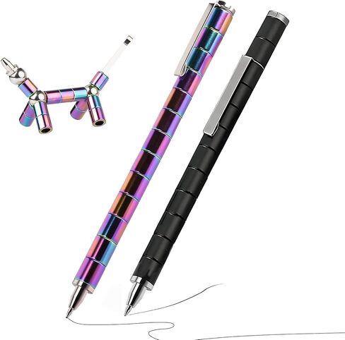 HMMIA Decompression Magnetic Metal Toy Pen,Fidget Pen, Multifunctional Deform-able Capacities Touch Screen Ballpoint Pen, Great Gifts for Kids and Friends (3Pcs) in Saudi Arabia