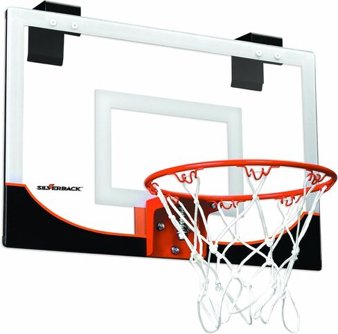 مجموعة طوق كرة السلة الصغيرة Silverback مقاس 18 بوصة فوق الباب مع لوحة خلفية مقاومة للكسر مثالية للمنزل أو المكتب in Kuwait