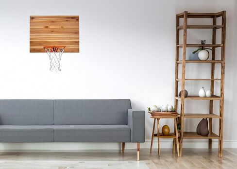 Cali Kiwi Pros Mini Basketball Hoop & Ball Set for Indoors. Wall Mount, Made in The USA in Red Cedar. Includes 9" Hoop, Net & 5 Mini Basketballs and Pump (Natural Inlaid) in Kuwait