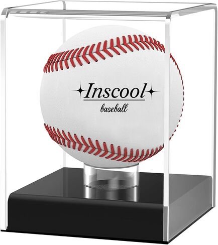 Inscool Baseball Display Case,Acrylic Baseball Display Cases,UV Protected Acrylic Baseball Display Cube,Baseball Case for Autographed Baseball,Memorabilia Baseball Clear Display Case (Rounded Base) in Saudi Arabia