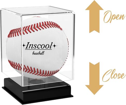 Inscool Baseball Display Case,Acrylic Baseball Display Cases,UV Protected Acrylic Baseball Display Cube,Baseball Case for Autographed Baseball,Memorabilia Baseball Clear Display Case (Rounded Base) in Saudi Arabia