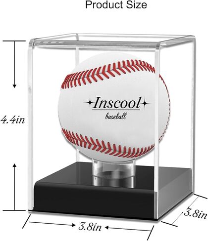 Inscool Baseball Display Case,Acrylic Baseball Display Cases,UV Protected Acrylic Baseball Display Cube,Baseball Case for Autographed Baseball,Memorabilia Baseball Clear Display Case (Rounded Base) in Saudi Arabia