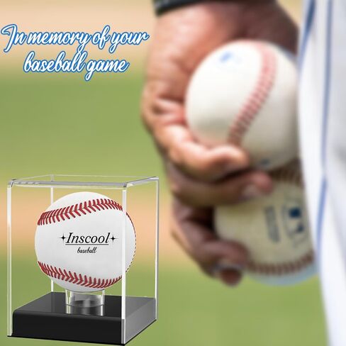 Inscool Baseball Display Case,Acrylic Baseball Display Cases,UV Protected Acrylic Baseball Display Cube,Baseball Case for Autographed Baseball,Memorabilia Baseball Clear Display Case (Rounded Base) in Saudi Arabia