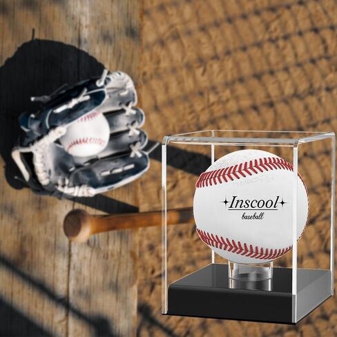 Inscool Baseball Display Case,Acrylic Baseball Display Cases,UV Protected Acrylic Baseball Display Cube,Baseball Case for Autographed Baseball,Memorabilia Baseball Clear Display Case (Rounded Base) in Saudi Arabia