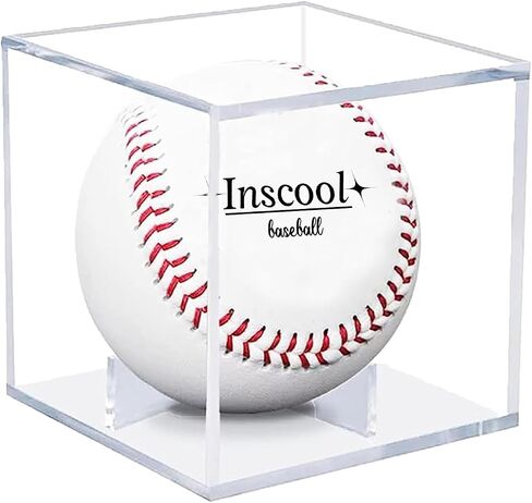 Inscool Baseball Display Case,Acrylic Baseball Display Cases,UV Protected Acrylic Baseball Display Cube,Baseball Case for Autographed Baseball,Memorabilia Baseball Clear Display Case (Rounded Base) in Saudi Arabia
