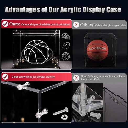 حافظة عرض خوذة كرة القدم الأكريليك من Putros بالحجم الكامل مع مرآة وقاعدة قابلة للفصل للحماية من الأشعة فوق البنفسجية، صندوق شفاف مقاوم للغبار لتخزين تذكارات المقتنيات (شاهد الفيديو للتجميع) in Kuwait