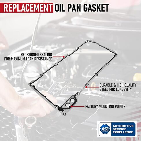 Replacement Oil Pan Gasket - Replaces 12612350, OS30693R, PG3165, Compatible with Buick, Cadillac, Chevrolet, GMC, Hummer, Isuzu & Pontiac Vehicles - Rainier, Escalade, Avalanche, Sierra, Silverado in Saudi Arabia