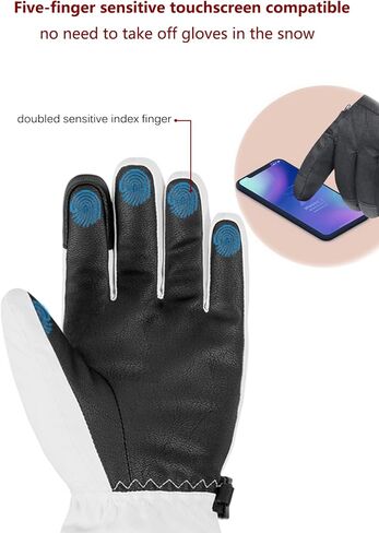 Ski Gloves Touchscreen Men/Women, 3M Insulated Windproof Snow Gloves,Waterproof Snowboard Gloves with Zipper Pocket,Warm Winter Gloves for Cold Weather Hiking & Snowmobiling in Saudi Arabia