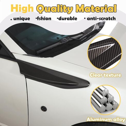 Fender Aero Fin Trim Stickers Decorative Air Flow Intake Hole Grille Spoiler, for Toyota 86 GT86 Scion FR-S and for Subaru BRZ 2012-2020, Side Fender Air Vent Grille made of ABS (Carbon fiber pattern) in Kuwait