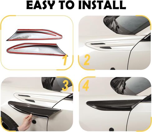 Fender Aero Fin Trim Stickers Decorative Air Flow Intake Hole Grille Spoiler, for Toyota 86 GT86 Scion FR-S and for Subaru BRZ 2012-2020, Side Fender Air Vent Grille made of ABS (Carbon fiber pattern) in Kuwait
