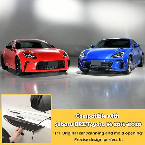Fender Aero Fin Trim Stickers Decorative Air Flow Intake Hole Grille Spoiler, for Toyota 86 GT86 Scion FR-S and for Subaru BRZ 2012-2020, Side Fender Air Vent Grille made of ABS (Carbon fiber pattern) in Kuwait