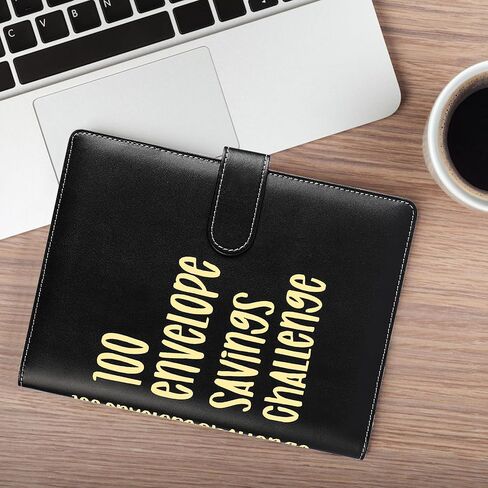 100 Envelopes Money Savings Challenges Book with Envelopes, 100 Day Challenge Money Saving Budget Binder for Cash Saving, Motivational Process to Save $5050,10,100, 10,000, 500 (Black) in Saudi Arabia