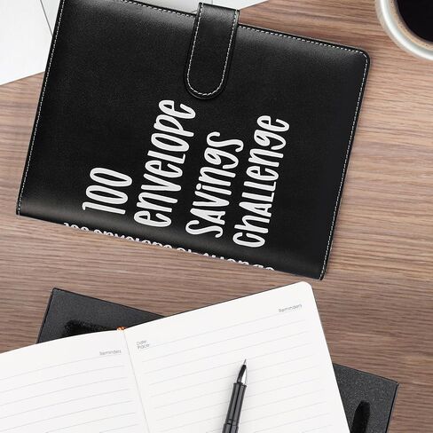100 Envelopes Money Savings Challenges Book with Envelopes, 100 Day Challenge Money Saving Budget Binder for Cash Saving, Motivational Process to Save $5050,10,100, 10,000, 500 (Black) in Saudi Arabia