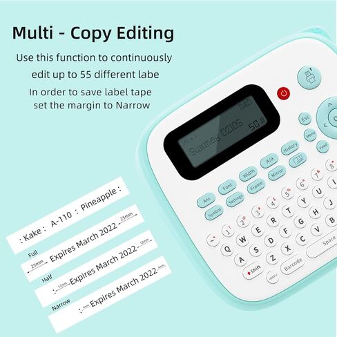 آلة صنع الملصقات الوردية مع 4 أشرطة مغلفة، ملصق لوحة مفاتيح QWERTY محمول، طابعة D210S سهلة صنع الملصقات المحمولة لوضع العلامات على الزجاجة، الجرة، للمنزل والمكتب وتنظيم الأطفال in Kuwait