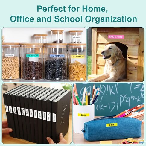 Labelife Label Maker Machine with 4 Tapes, Portable Label Maker D210S, QWERTY Keyboard, One-Touch Keys, Easy-to-Use, Handheld Label Maker with Tapes and AC Adapter, for Home Office Organization, Green in Saudi Arabia