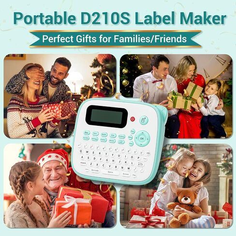 Labelife Label Maker Machine with 4 Tapes, Portable Label Maker D210S, QWERTY Keyboard, One-Touch Keys, Easy-to-Use, Handheld Label Maker with Tapes and AC Adapter, for Home Office Organization, Green in Saudi Arabia