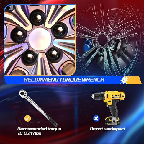 dynofit 12mmx1.5 Wheel Lug Nuts, 20 Chrome M12x1.5 Luguts Conical/Cone Seat 1.38'' Tall 19mm Hex M12-1.50 Steel for 5 Lug Tuner Wheels in Saudi Arabia
