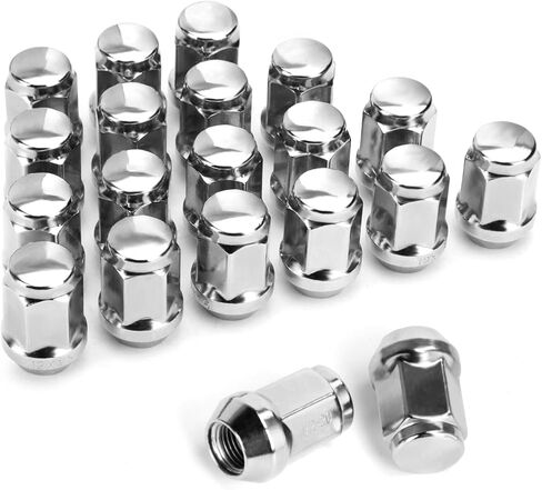 dynofit 12mmx1.5 Wheel Lug Nuts, 20 Chrome M12x1.5 Luguts Conical/Cone Seat 1.38'' Tall 19mm Hex M12-1.50 Steel for 5 Lug Tuner Wheels in Saudi Arabia