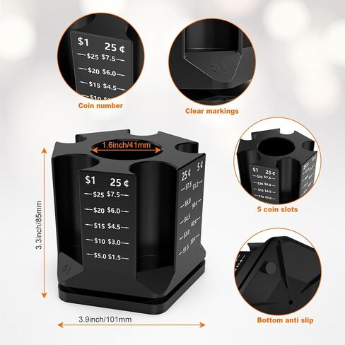 فارز العملات المعدنية من فازيويار، منظم مكتب مبتكر 2 في 1، فارز العملات المعدنية قابل للدوران 360 درجة وحامل أقلام، بنك الخنزير للأطفال البالغين، منظم حامل أقلام الرصاص لمكتب المنزل والمكتب in Kuwait