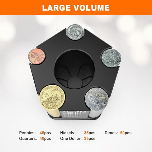 فارز العملات المعدنية من فازيويار، منظم مكتب مبتكر 2 في 1، فارز العملات المعدنية قابل للدوران 360 درجة وحامل أقلام، بنك الخنزير للأطفال البالغين، منظم حامل أقلام الرصاص لمكتب المنزل والمكتب in Kuwait