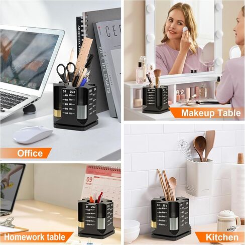 فارز العملات المعدنية من فازيويار، منظم مكتب مبتكر 2 في 1، فارز العملات المعدنية قابل للدوران 360 درجة وحامل أقلام، بنك الخنزير للأطفال البالغين، منظم حامل أقلام الرصاص لمكتب المنزل والمكتب in Kuwait