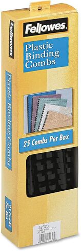 Fellowes 52323 Plastic Comb Bindings, 1/2-Inch Diameter, 90 Sheet Capacity, Black, 25 Combs/Pack in Saudi Arabia