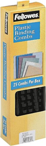 Fellowes 52323 Plastic Comb Bindings, 1/2-Inch Diameter, 90 Sheet Capacity, Black, 25 Combs/Pack in Saudi Arabia