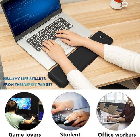 WB WEIRDBEAST Keyboard Wrist Rest Large Mouse Pad Wrist Support for Computer, 4 in 1 Memory Foam Keyboard Pad Desk Mat Ergonomic Hand Rest Wrist Cushion for Home Office Gaming-Pink in Saudi Arabia