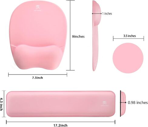 WB WEIRDBEAST Keyboard Wrist Rest Large Mouse Pad Wrist Support for Computer, 4 in 1 Memory Foam Keyboard Pad Desk Mat Ergonomic Hand Rest Wrist Cushion for Home Office Gaming-Pink in Saudi Arabia