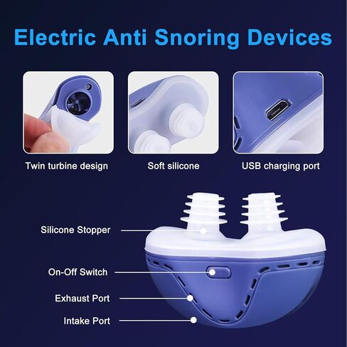 Anti Snoring Devices - Mini Anti Snoring Sleep Aid - Upgraded Variable Speed Mini Anti Snoring - Double Eddy Current Nasal Dilators in Kuwait