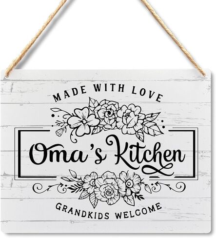 Oma's Kitchen Sign - Oma's Kitchen Decor, Oma's Kitchen Hanging Wooden Plaque, Rustic Farmhouse Kitchen Signs, Kitchen Wall Decor, 10x8 in Saudi Arabia