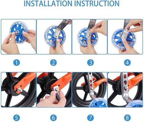 QKTYB 1 Pair Bike Training Wheels Flash Mute Kids' Bicycle Training Wheels Children Bike Stabilizers Support Wheels Universal Bike Training Wheels for Kids Bike 12 14 16 18 20 Inch (Pink) in Kuwait