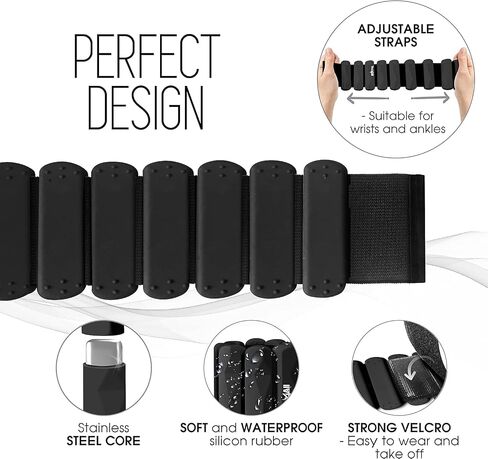 Yes4All Wrist & Ankle Weights Set 2x 1lb - Premium Silicone Adjustable For Women/Men Home Gym, Yoga, Cardio, Pilates, Running in Saudi Arabia