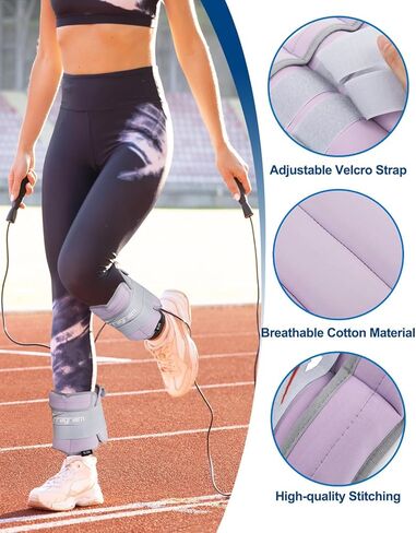 Adjustable Ankle Weights for Women 1-3/5/10/12/20 LBS Pair Wrist Weights for Men, Arm Leg Weights with Removable Weight for Walking, Running, Yoga, Aerobics, Gym, Physical Therapy in Kuwait