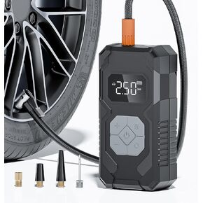 Tire Inflator Portable Air Compressor-150PSI &15000mAh Cordless Air Pump for Car Tires with Digital Pressure Gauge Auto Shut-off and LED Light, Electric Tire Pump for Car, Bike, Motorcycle, Ball