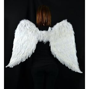 Adult Angel Wing in White with Elastic Straps, 43 by 24-Inch