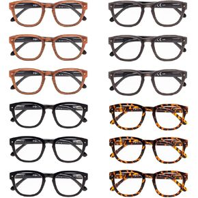 LUR Reading Glasses for Women 12 Pack Spring Hinges Readers