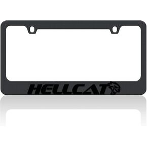 Eurosport Daytona- Compatible with -, 2018 Hellcat Logo Word on Black License Plate Frame