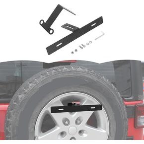 RT-TCZ Compatible with Jeep Wrangler JK JL Spare Tire License Plate Holder Accessories for 2007-2024 Jeep Wrangler JK JKU JL JLU
