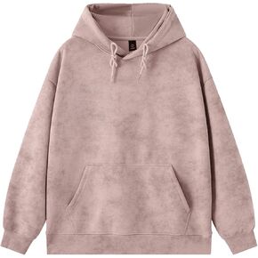 Mens Acid Wash Hoodie Oversized Vintage Hoodies Cotton Hooded Sweatshirt Retro Baggy Basic Pullover Streetwear Top