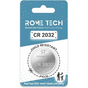 Rome Tech CR2032 Battery Replacement Compatible with Remote Control OmniBreeze DC2018, Lasko, Dreo Cruiser Pro T2, Hunter Hampton Bay, Hunter 99122 99123 99600 Tower Cyclone Ceiling Fan