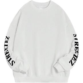 SOLY HUX Men's Oversized Sweatshirt Letter Print Crew Neck Long Sleeve Drop Shoulder Pullover Tops