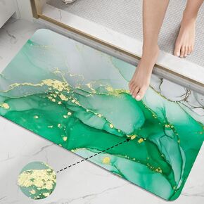 Bathroom Mat Absorbent Bath Mat Quick Dry Bath Mat,with Gold Plating Effect,Modernized Bath Mat Washable Non Slip Bath Mat,Used Under Doors、Sinks、and Before Showering (Pink Gold, 20''x32'')