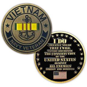US Navy Vietnam Veteran Challenge Coin Military Products for Veterans VetFriends.com
